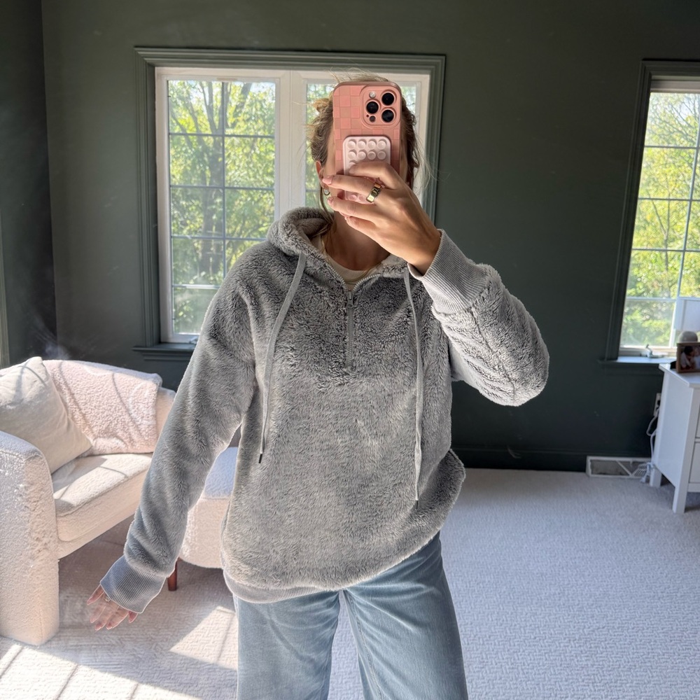 Aerie Oversized Plush Gray Women's Hoodie